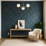 modern abstract angled style feature wall