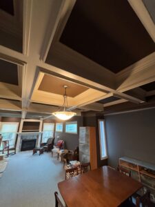 Custom coffered ceiling in Calgary dining room by Calgary Custom Concepts